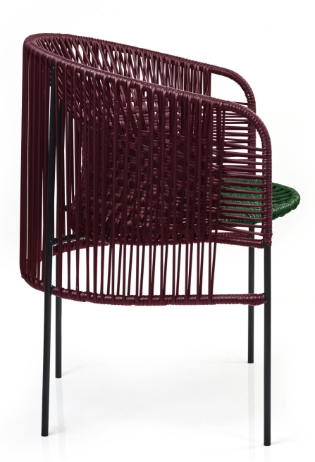 Caribe Chic Dining Chair Chair Outdoor ames Black red / Moss green / Black