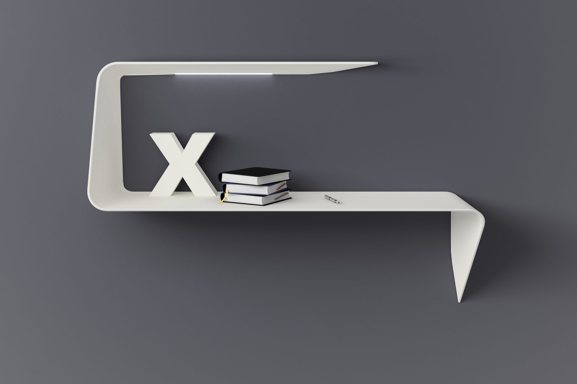 Mamba rack / wall bureau with LED MDF Italia