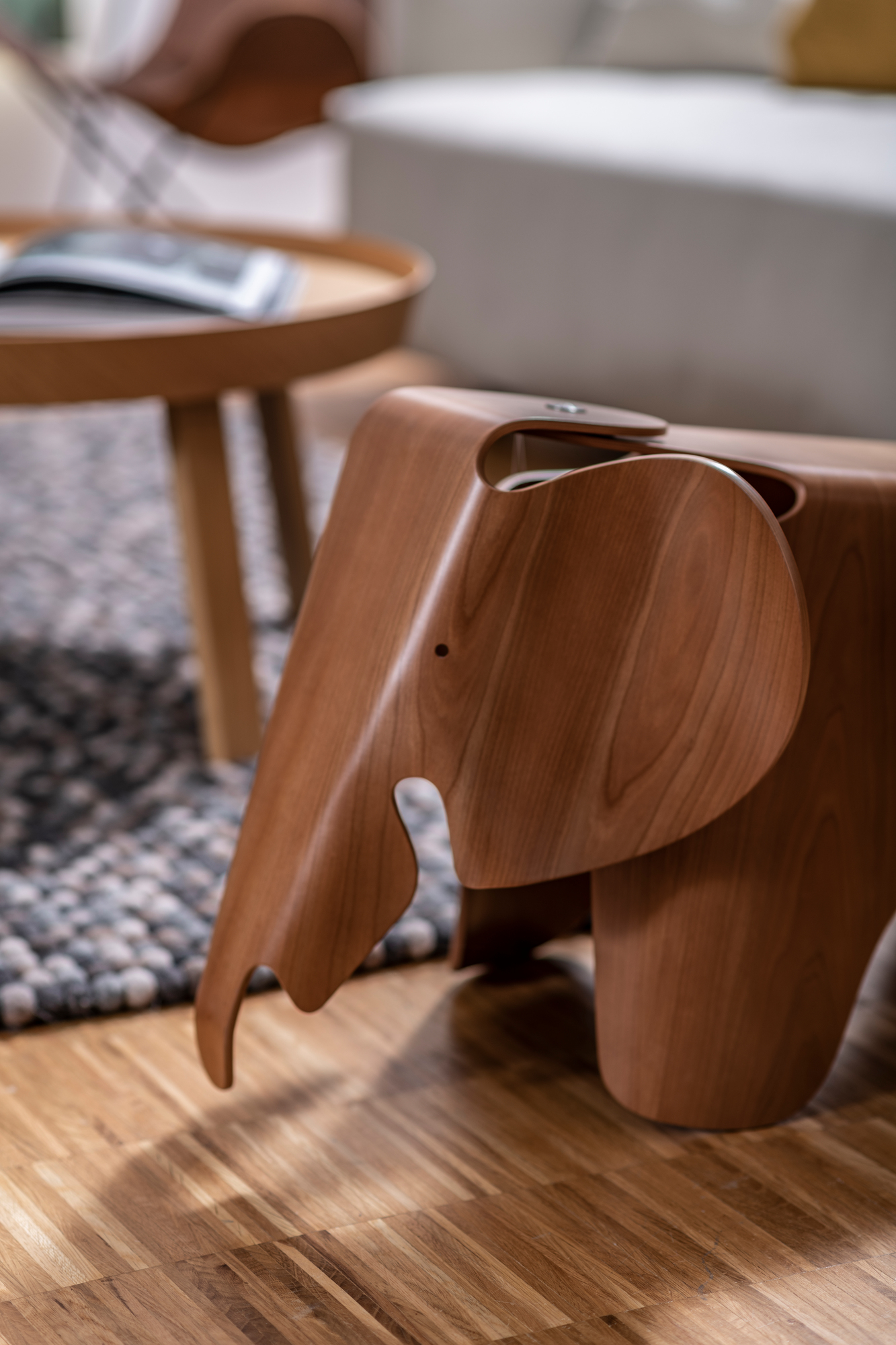 Eames Elephant Plywood Cherry Tree Stool Vitra