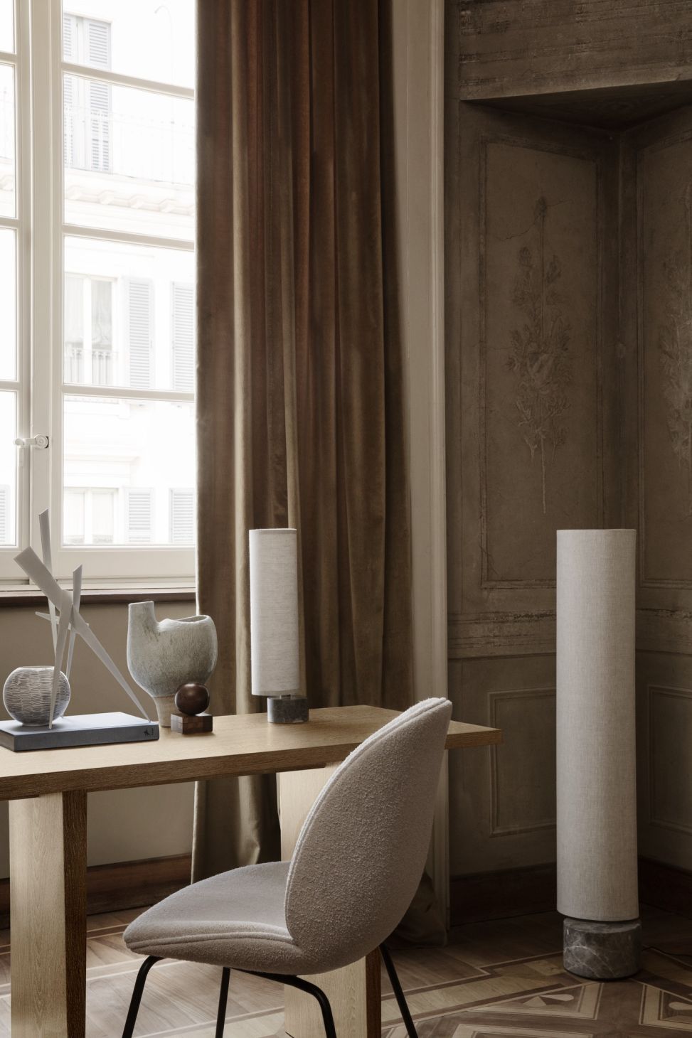 Private Desk Light Stained Oak Veneer Gubi