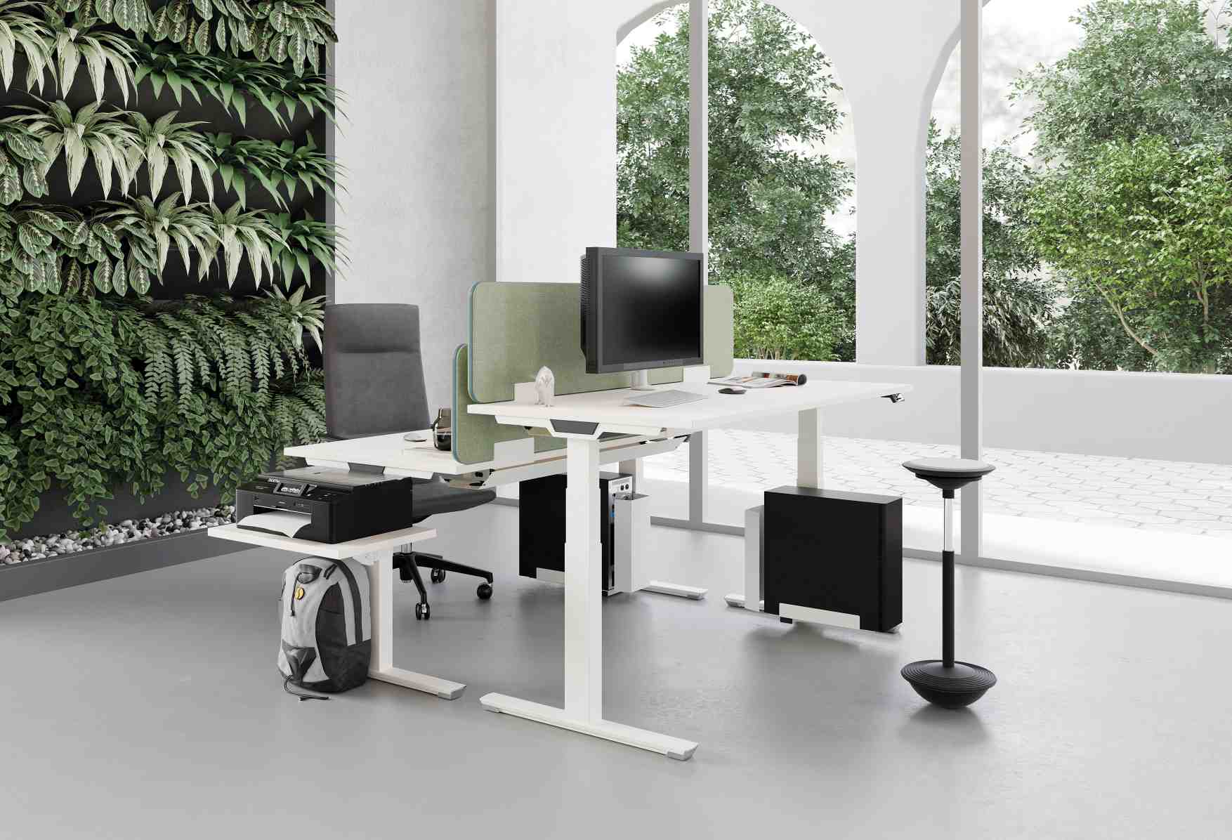 Crew T height-adjustable desk by Palmberg