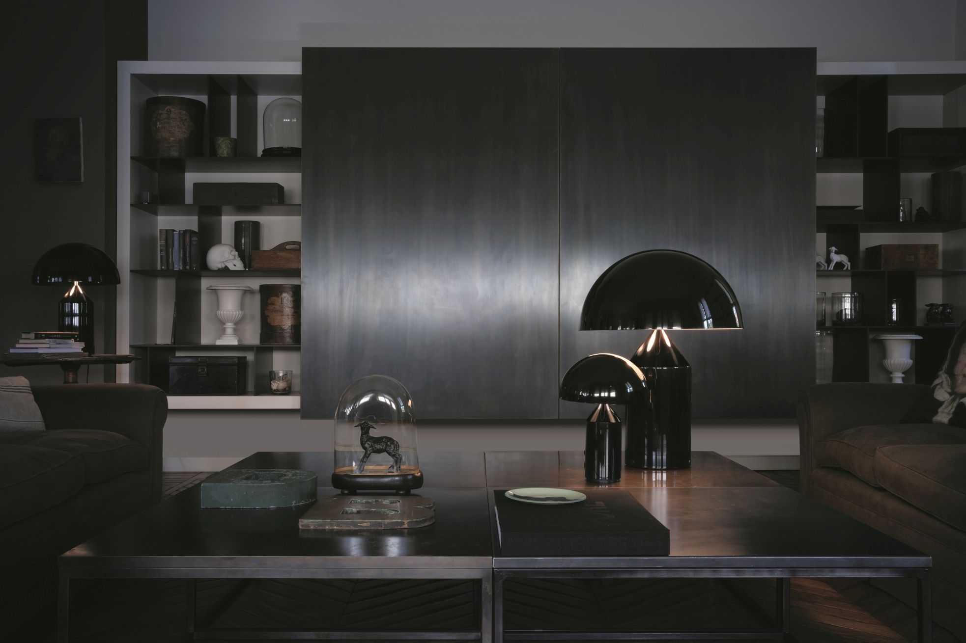 Atollo Aluminium Black Oluce