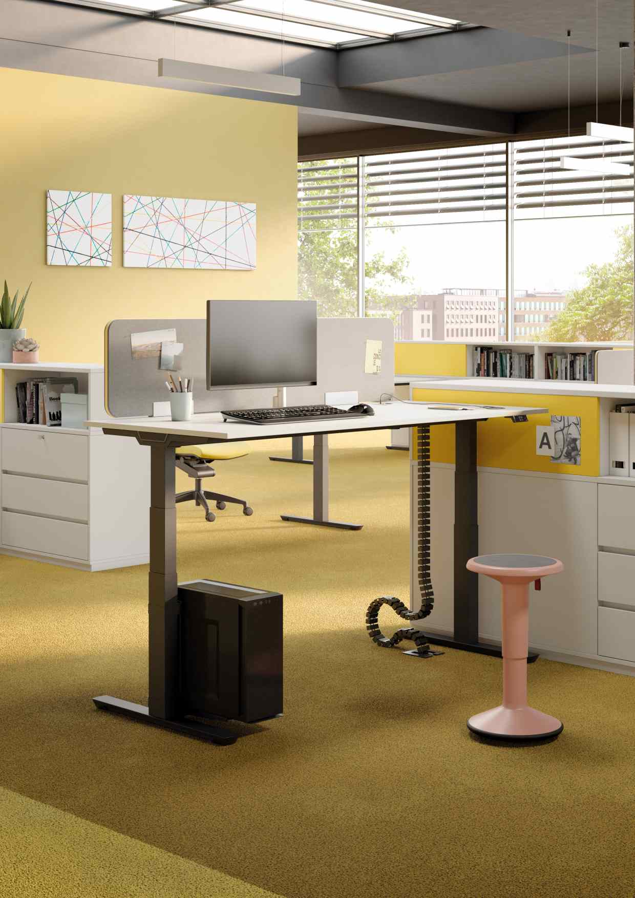 Crew T height-adjustable desk by Palmberg