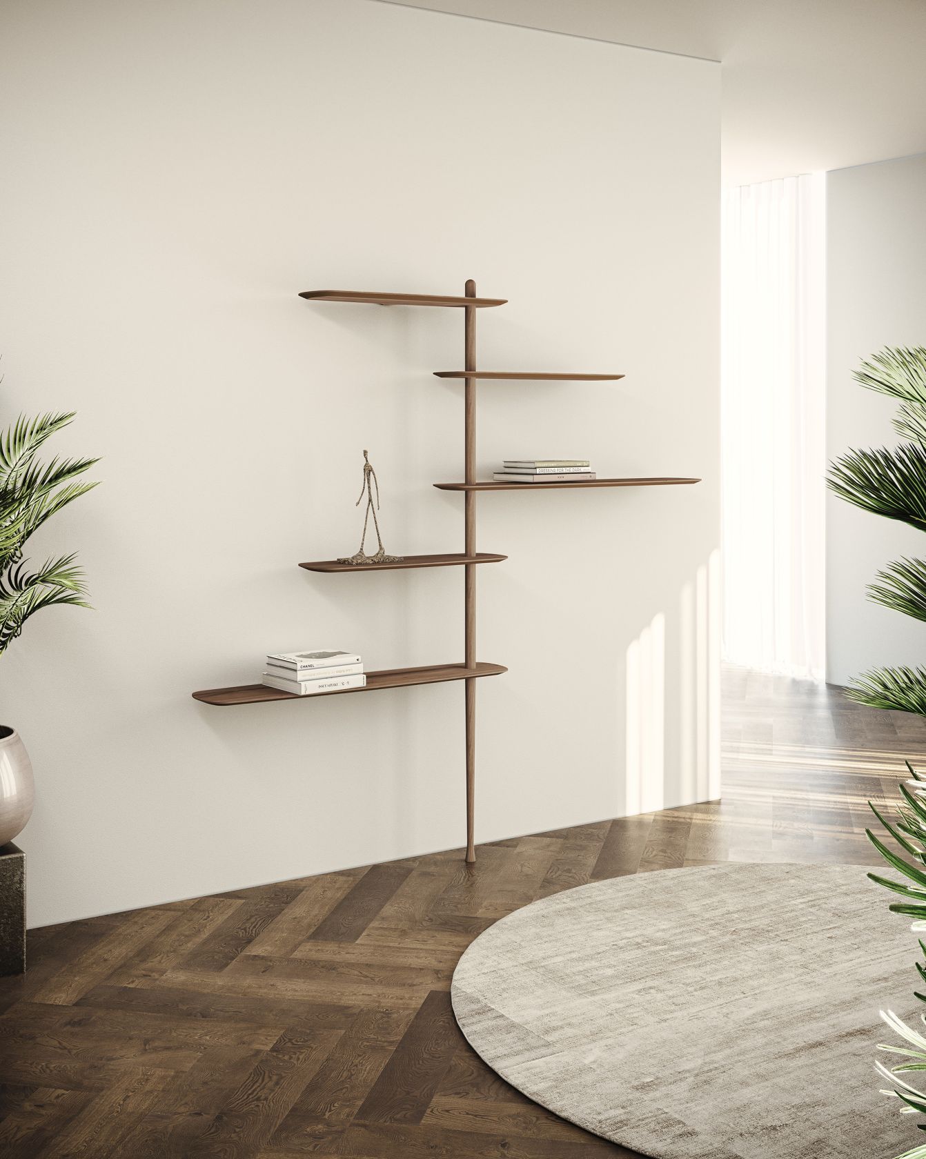 Única Collection Conf. 10 shelf H218cm walnut Nomon