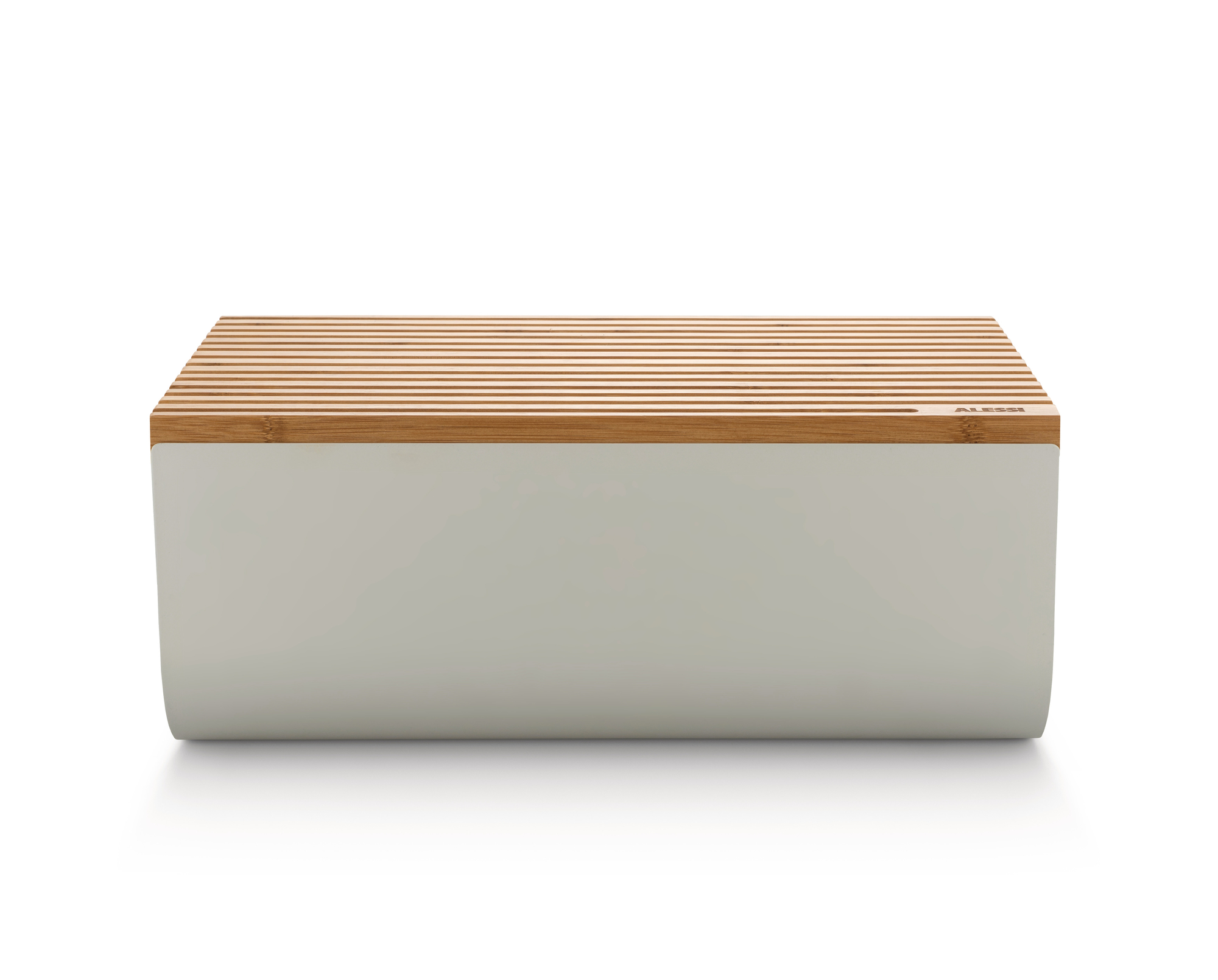 Mattina Bread Box Made of Steel Warm Grey Alessi