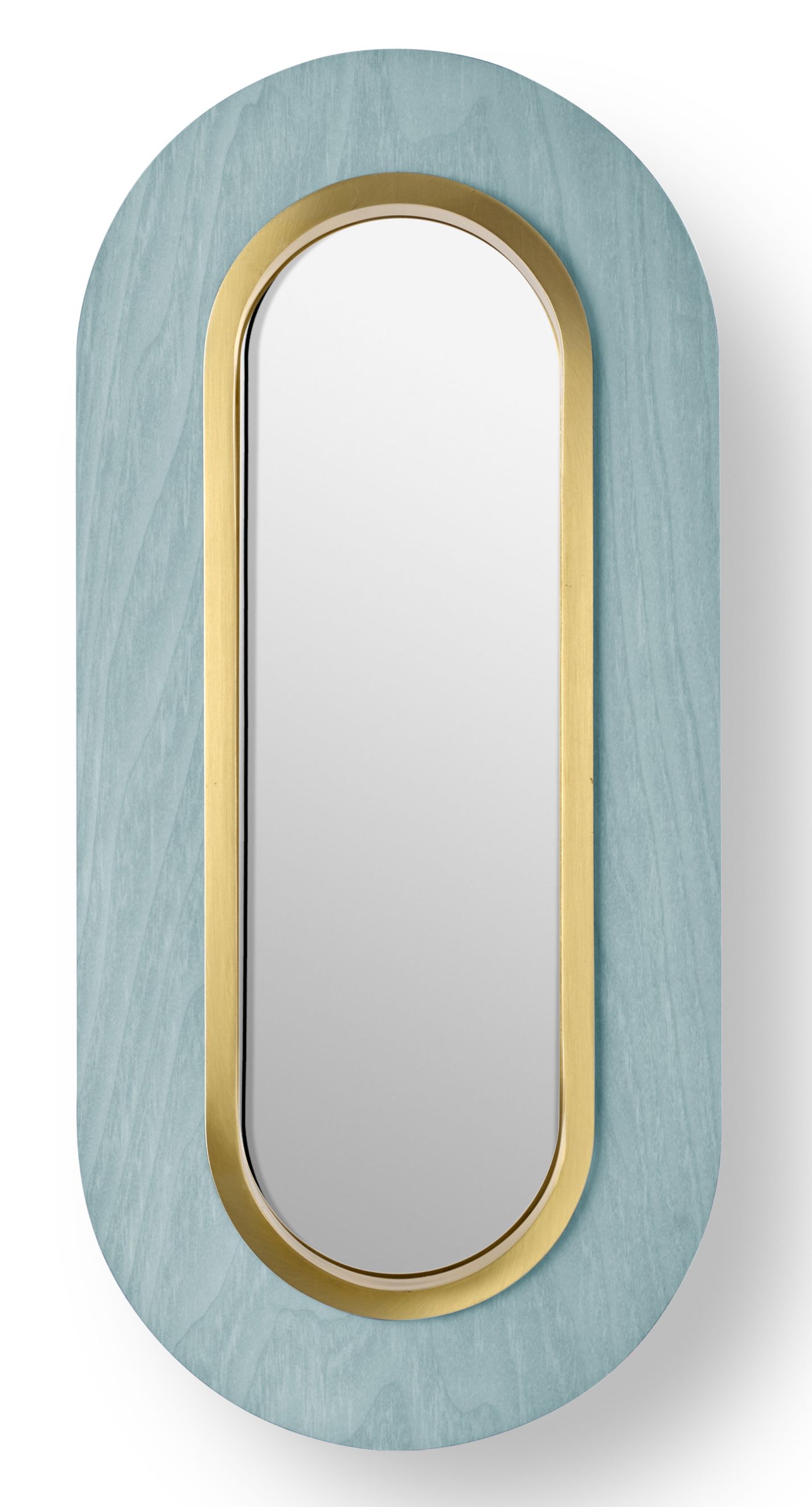 Lens LED Wall Lamp oval Metal Ring in Gold Sea Blue LZF Lamps