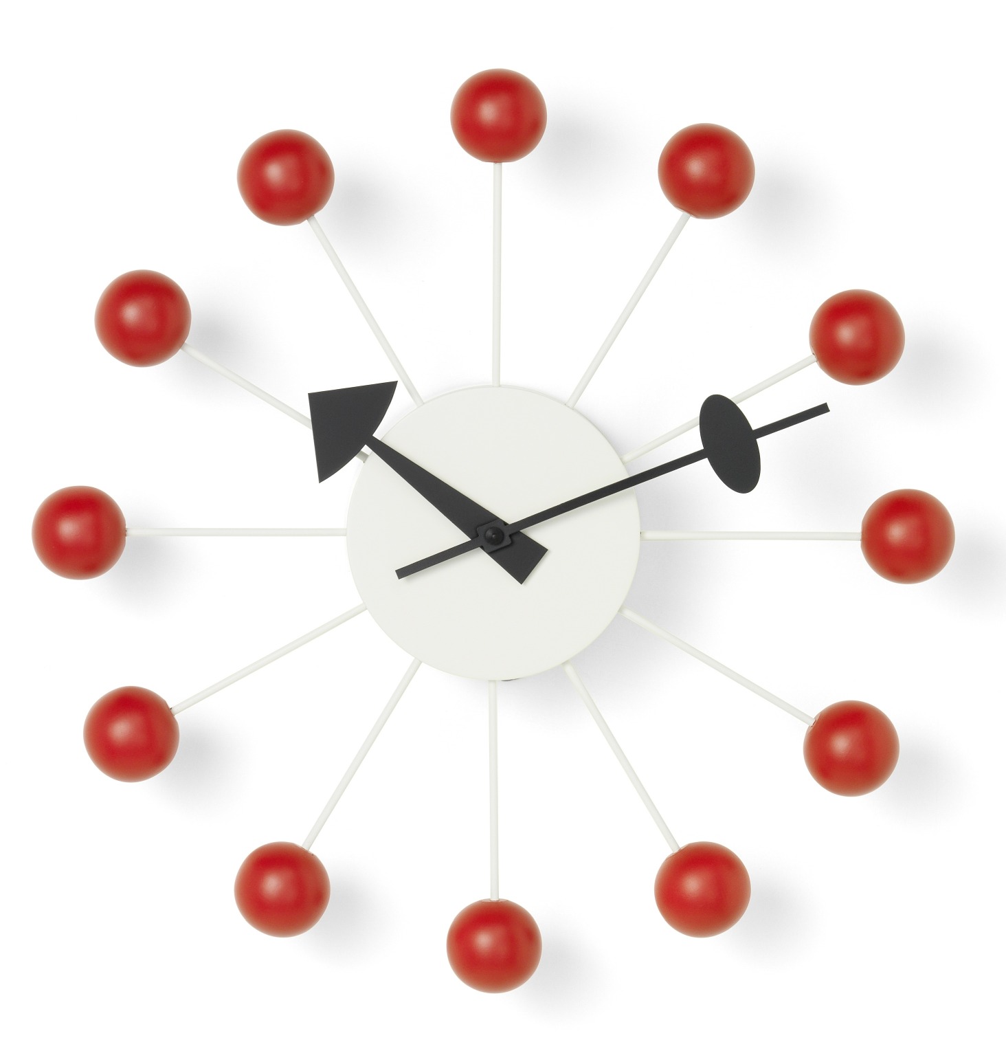 Ball Clock Wall Clock - red Vitra