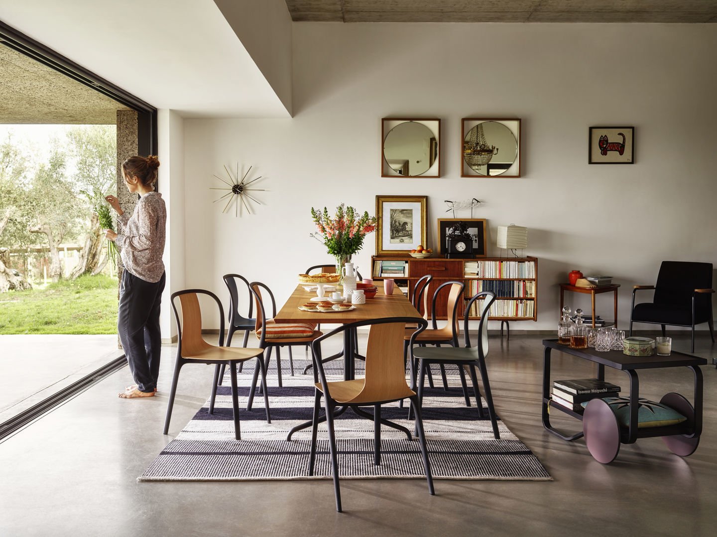 Belleville Armchair Wood Chair Vitra