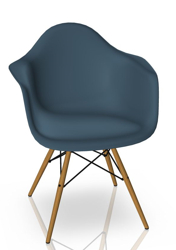 Eames Plastic Arm Chair DAW Chair Vitra Ash - Sea blue
