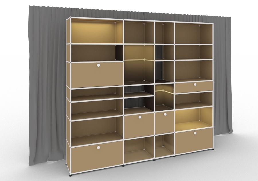 E shelf with illumination USM Haller
