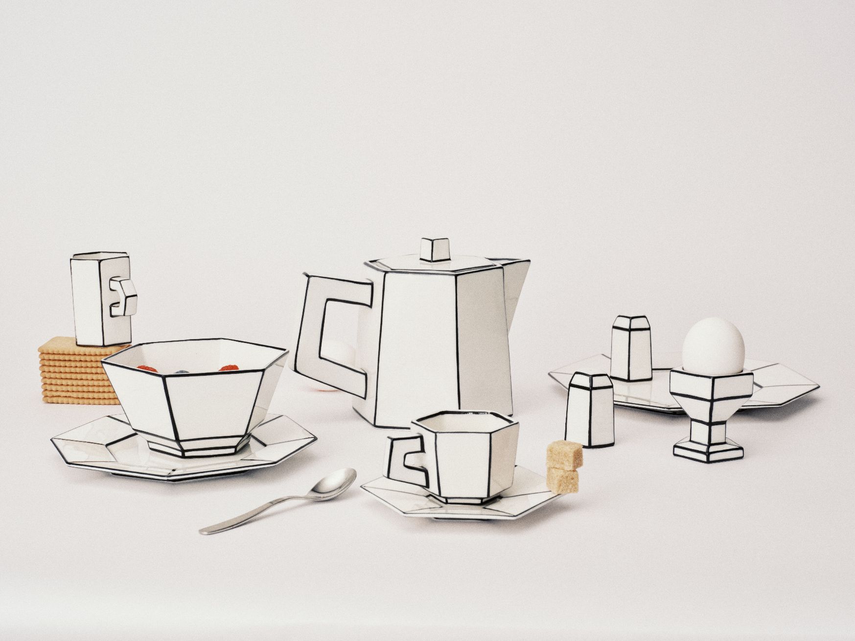 Capuucino cup white/black Carte Blanche Serax  