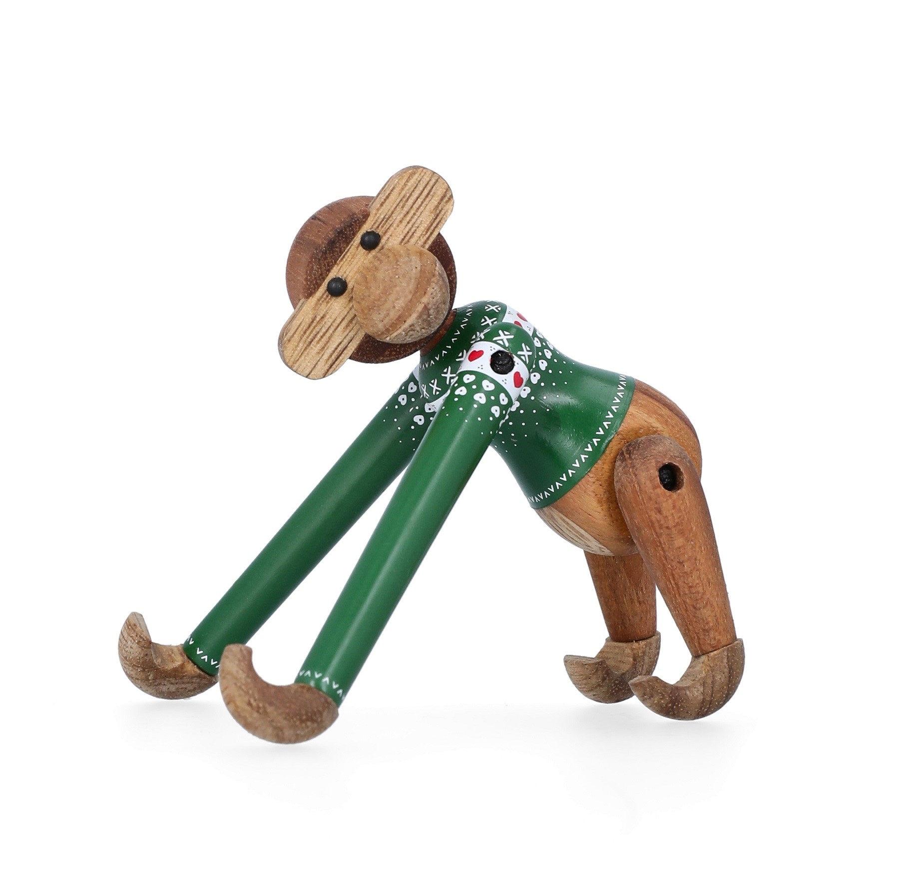 Christmas Jumper Monkey 2025 mini green wooden figure Kay Bojesen