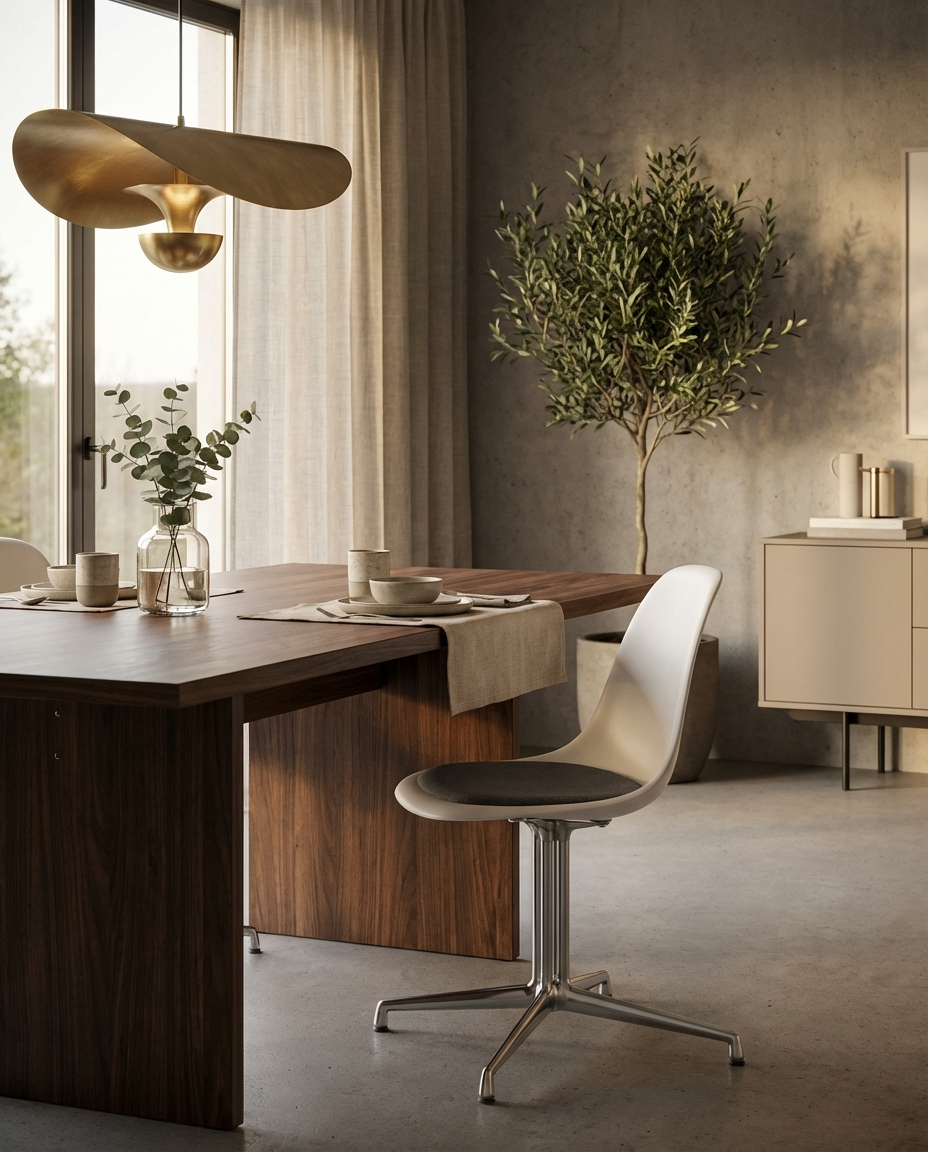 Eames Plastic Side Chair DSL RE Chair with seat cushion Vitra