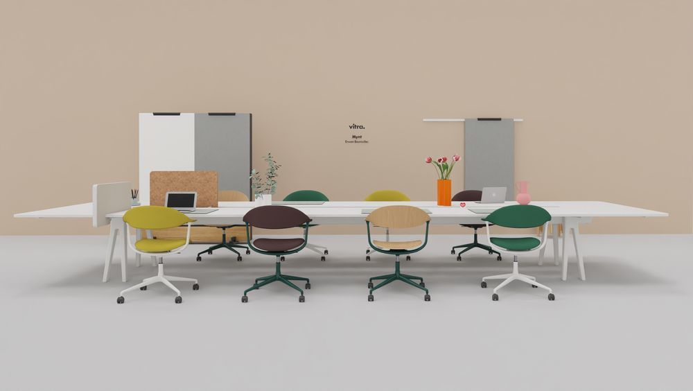 Mynt back and seat Plywood office swivel chair Vitra