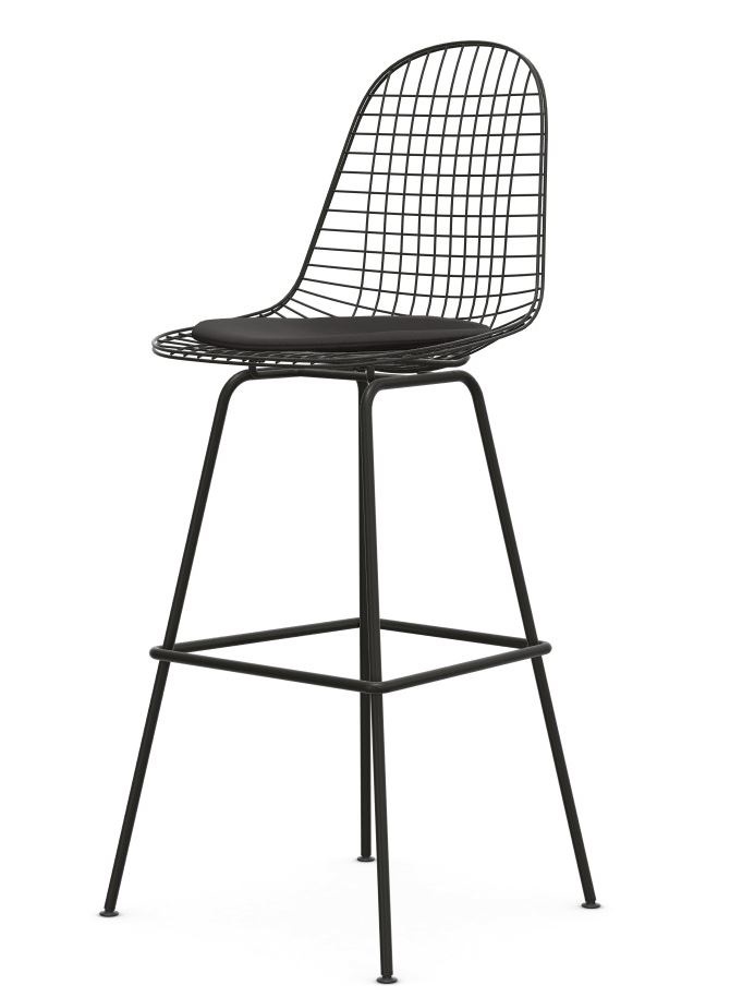 Eames Wire Bar Stool Bar stool High with seat cushion Vitra 
