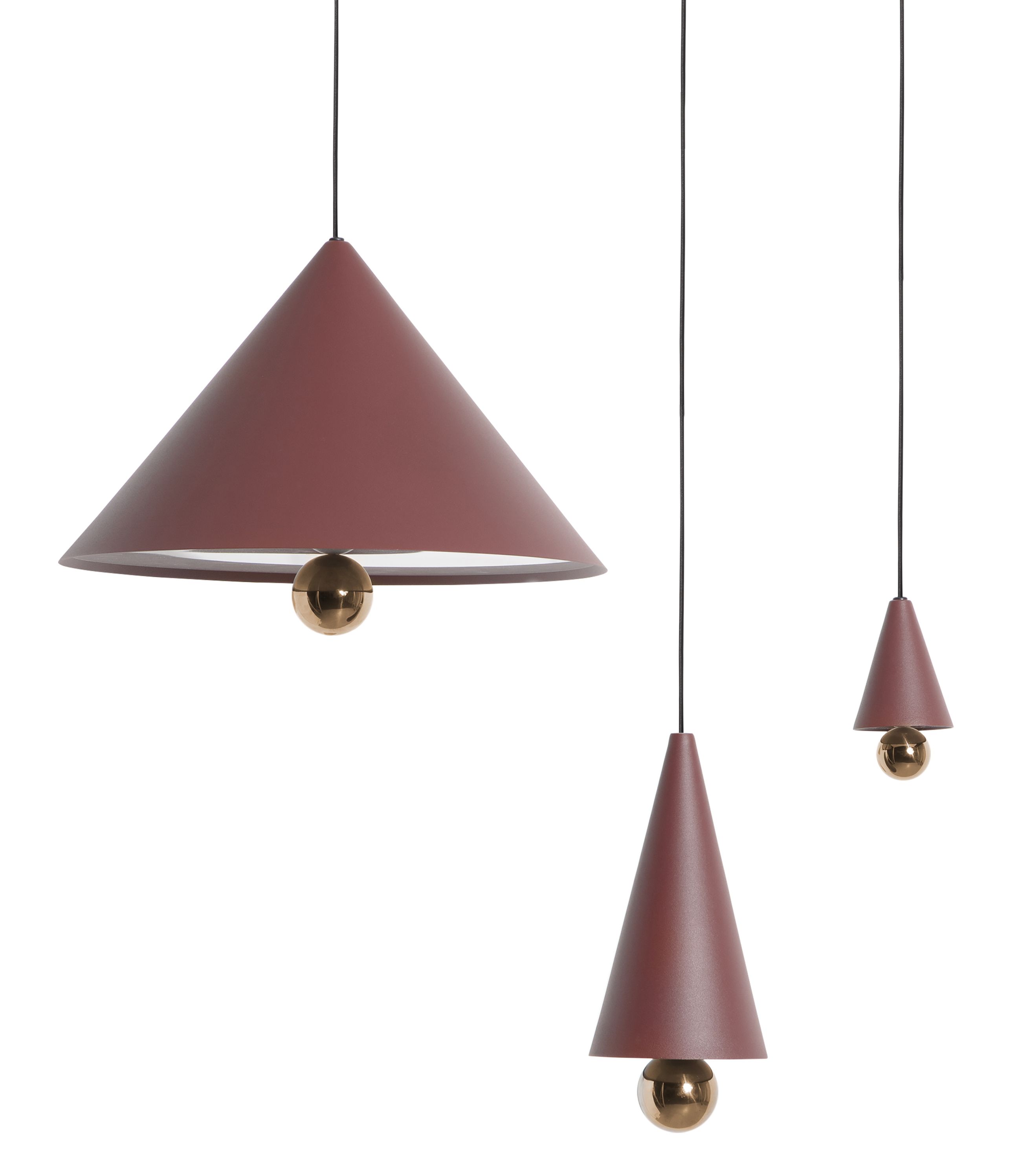 Cherry Pendant light Pendant lamp L Petite Friture Brown red