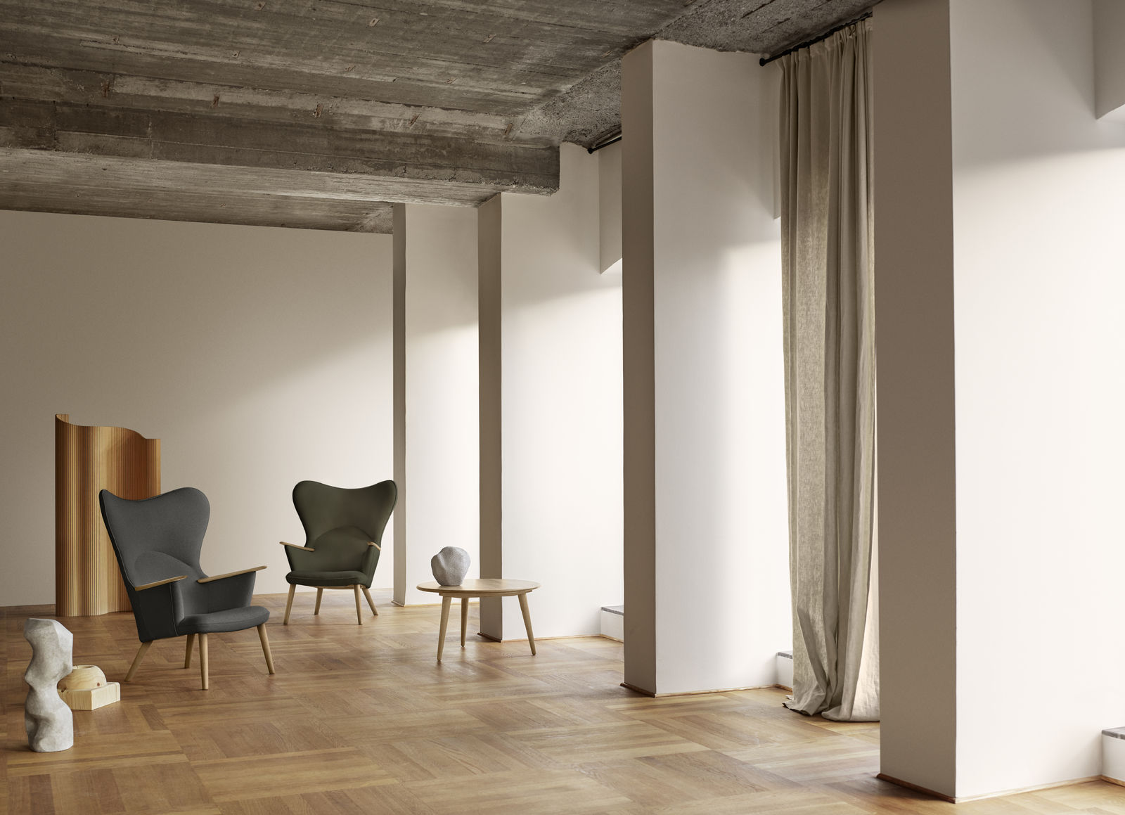 CH78 Mama Bear Lounge Chair Fiord 0151 Carl Hansen & Søn