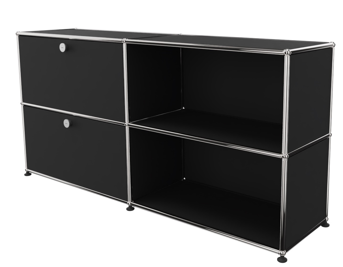 USM Haller Sideboard 2 Open / 2 Flaps left Graphite black - FAST DELIVERY