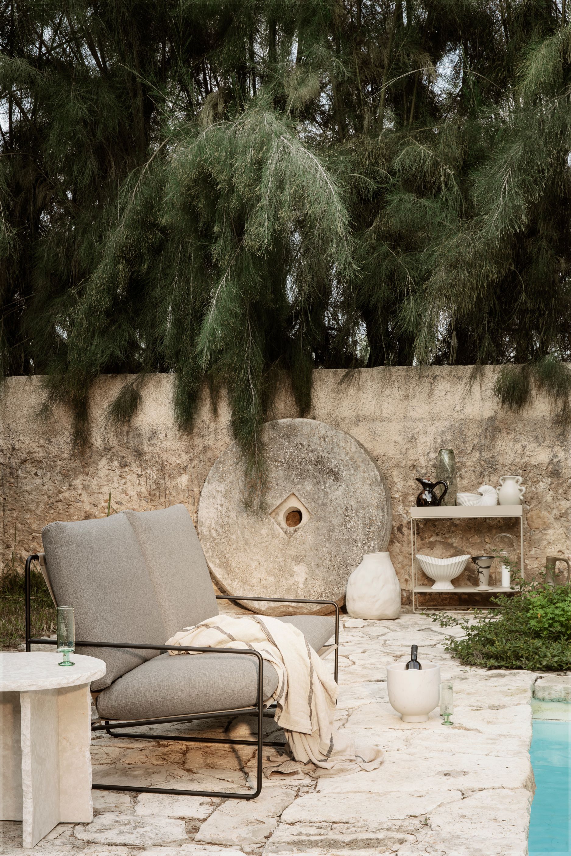 Desert Outdoor Sofa Frame Black Ferm Living