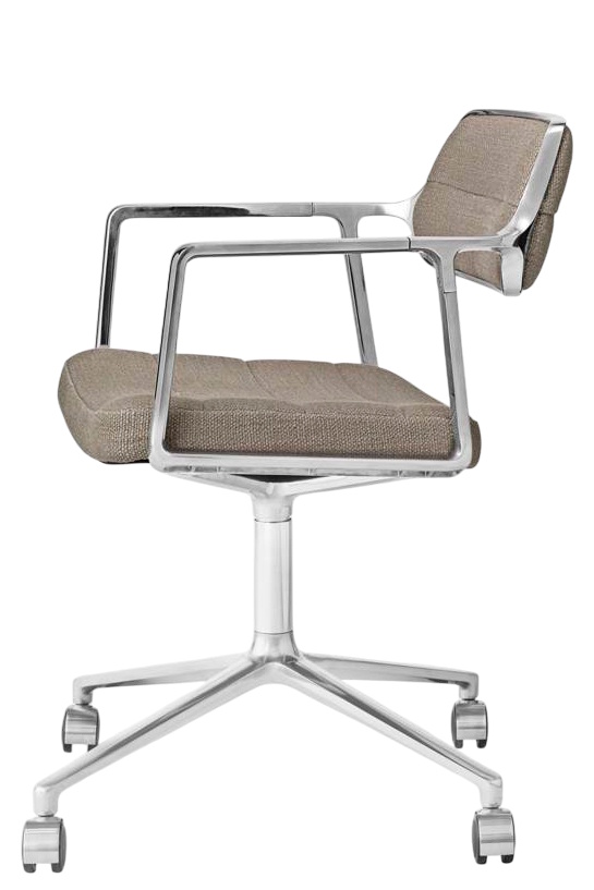 Vipp 453 / Vipp453 Swivel Chair Swivel Chair Vipp Dark sand textile / polished aluminium frame with castors