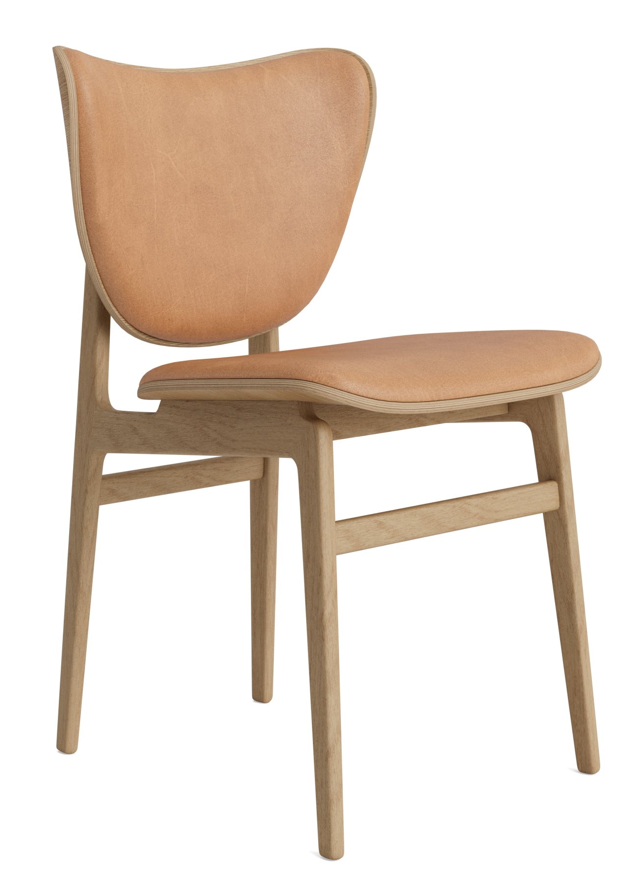 Norr11 Elephant Dining Chair mit Lederbezug, Holzrahmen, moderner Esszimmerstuhl.