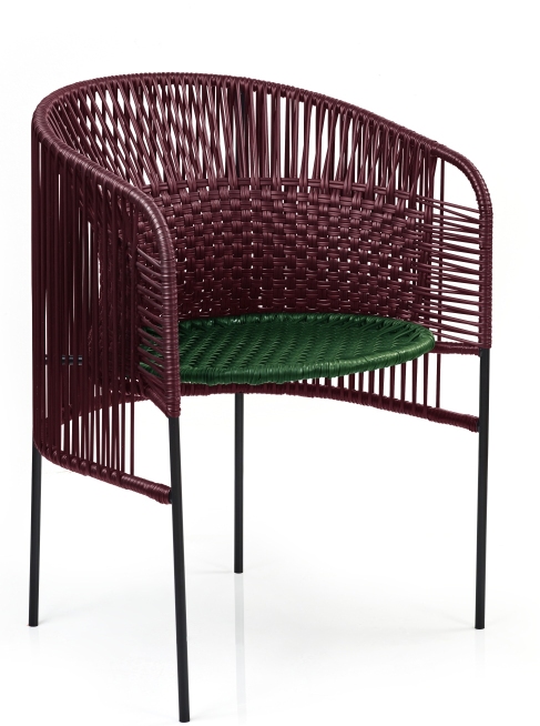 Caribe Chic Dining Chair Chair Outdoor ames Black red / Moss green / Black