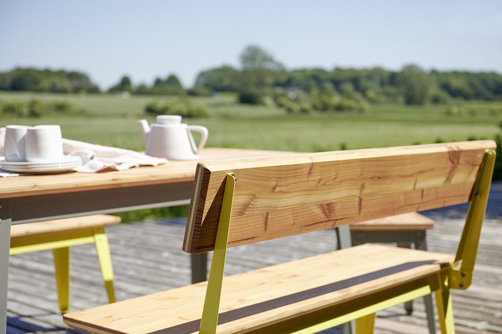 6Grad Outdoor bench with Backrest 125 cm Jan Cray