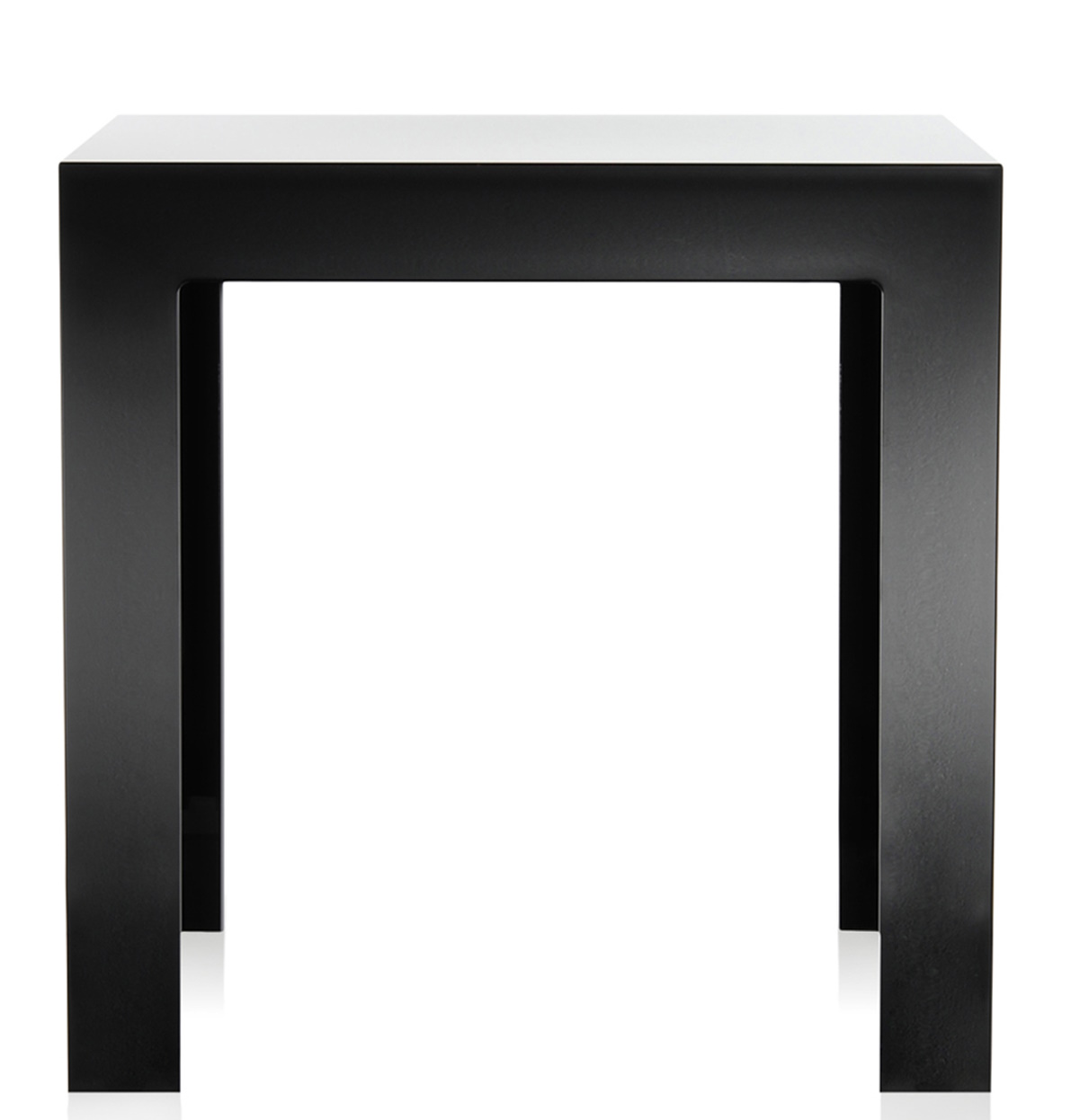 Schwarzer Jolly Beistelltisch von Kartell, moderner Kunststofftisch für Wohnzimmer und Büro.