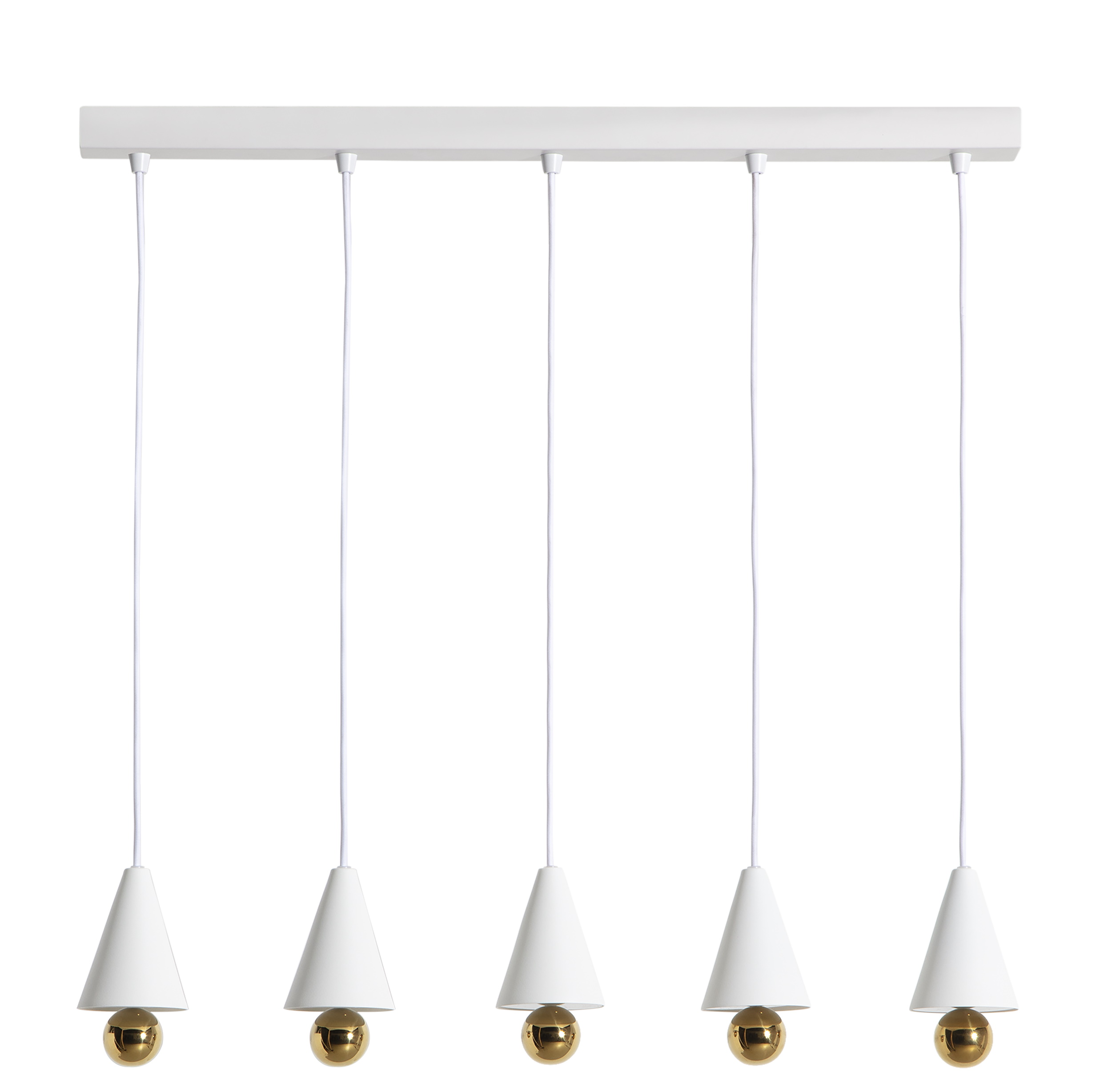 Cherry Pendant light Pendant light set of 5 Linear Petite Friture White