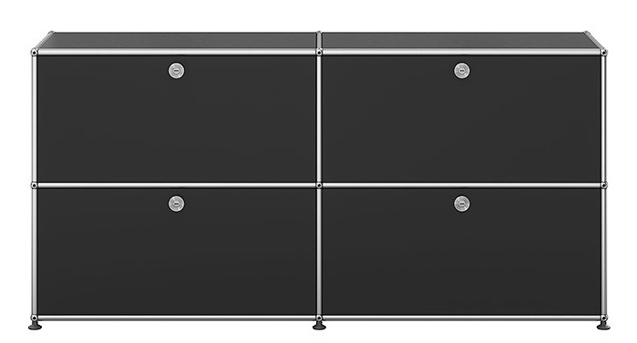 USM Haller Sideboard mit 4 Klapptüren – QUICK SHIP -graphitschwarz