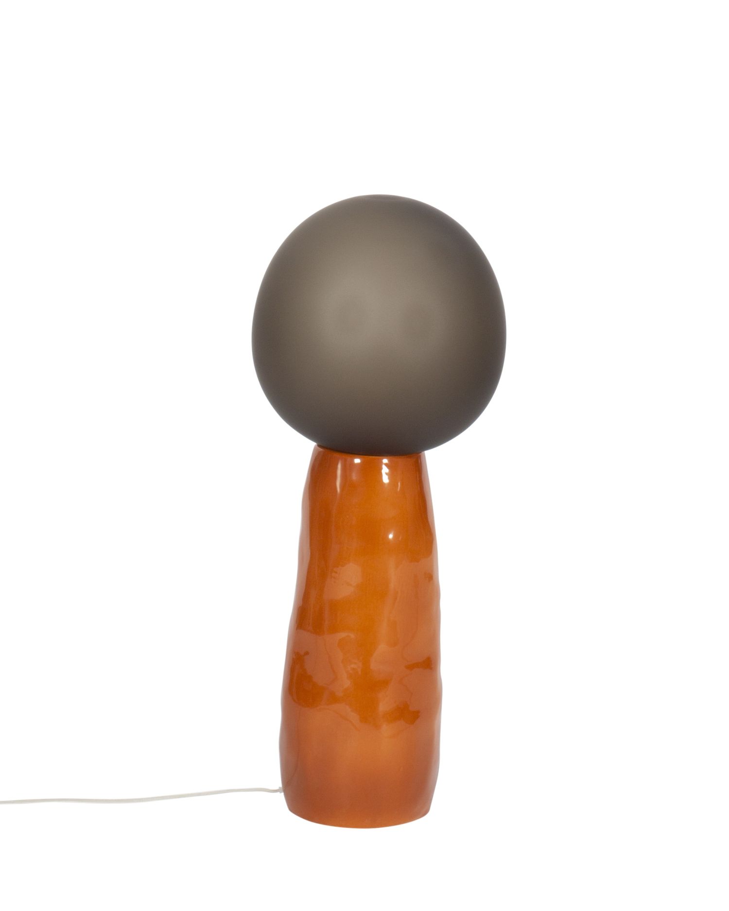 Kokeshi small floor lamp shade grey / base terracotta Pulpo