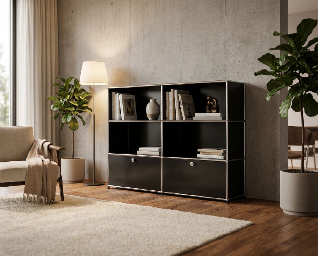 USM Haller Sideboard M 65 4 Open / 2 Flaps Pure White