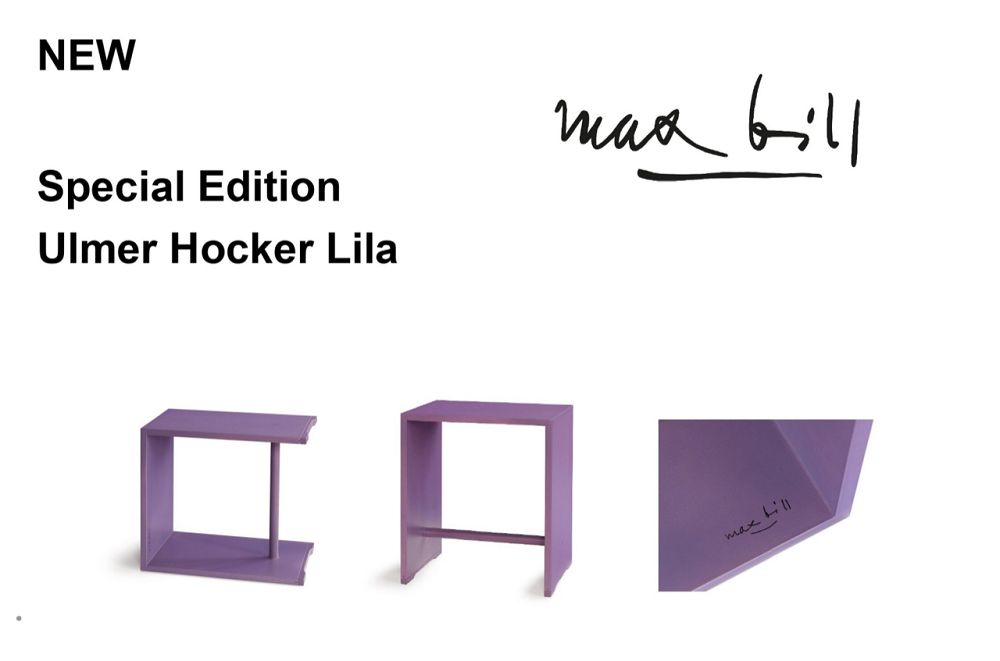 Ulmer Stool Max Bill Purple LIMITED EDITION wb form