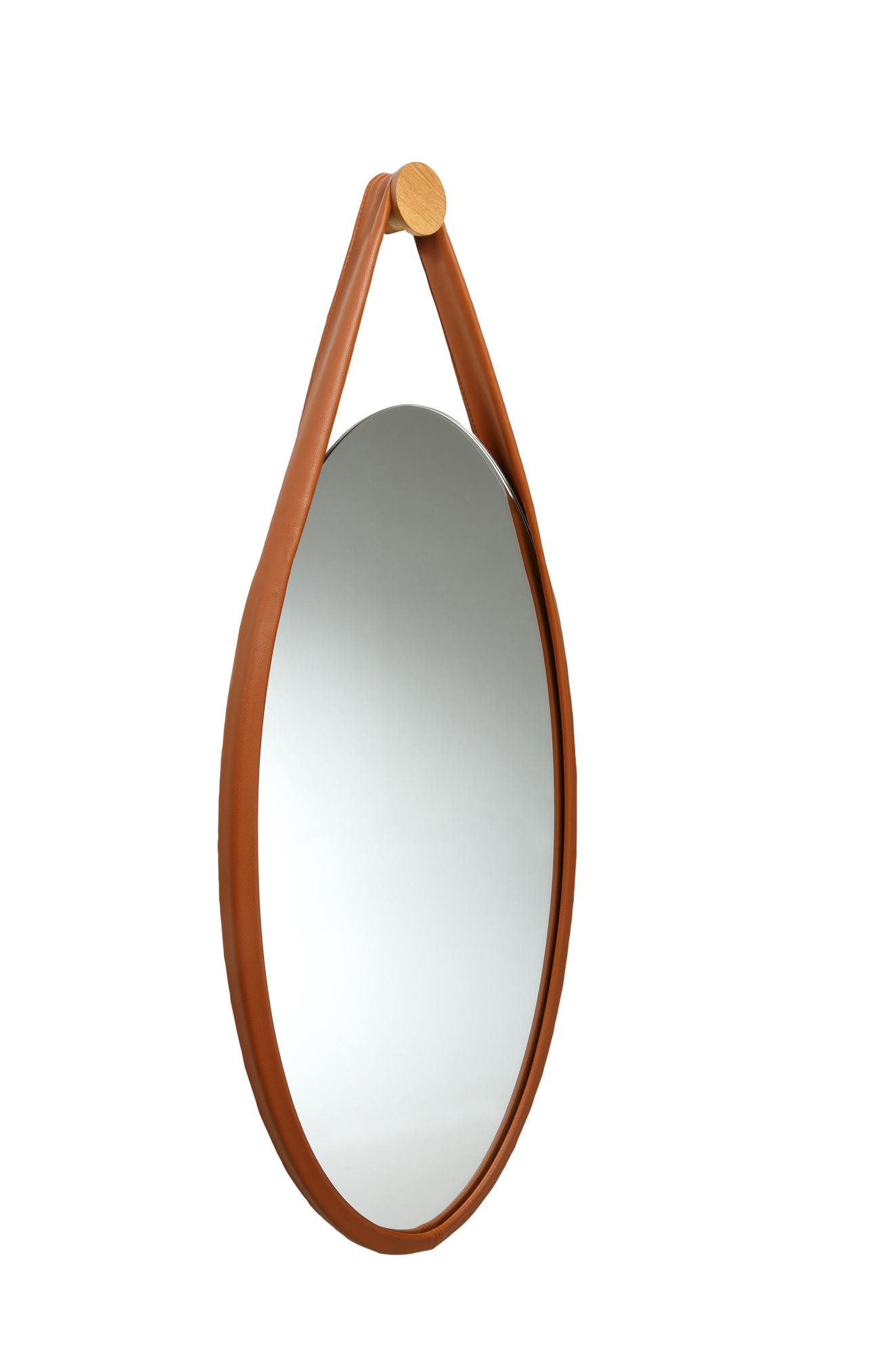 Hide Wall Mirror Cognac Oak Oiled Favius