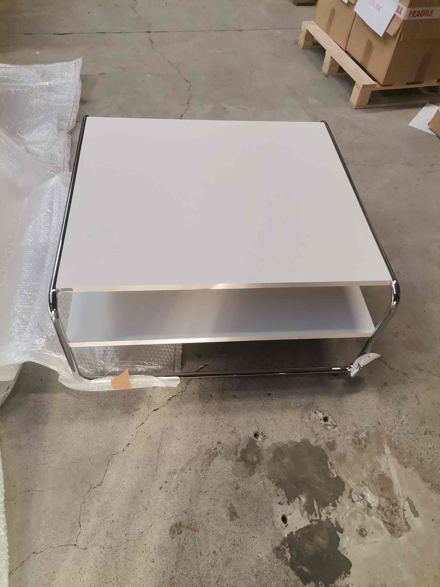 B 20 A/1 Coffee tables CHROME / ASH OPEN PORING COATED RAL 9010 Thonet IMPERFECT ITEMS