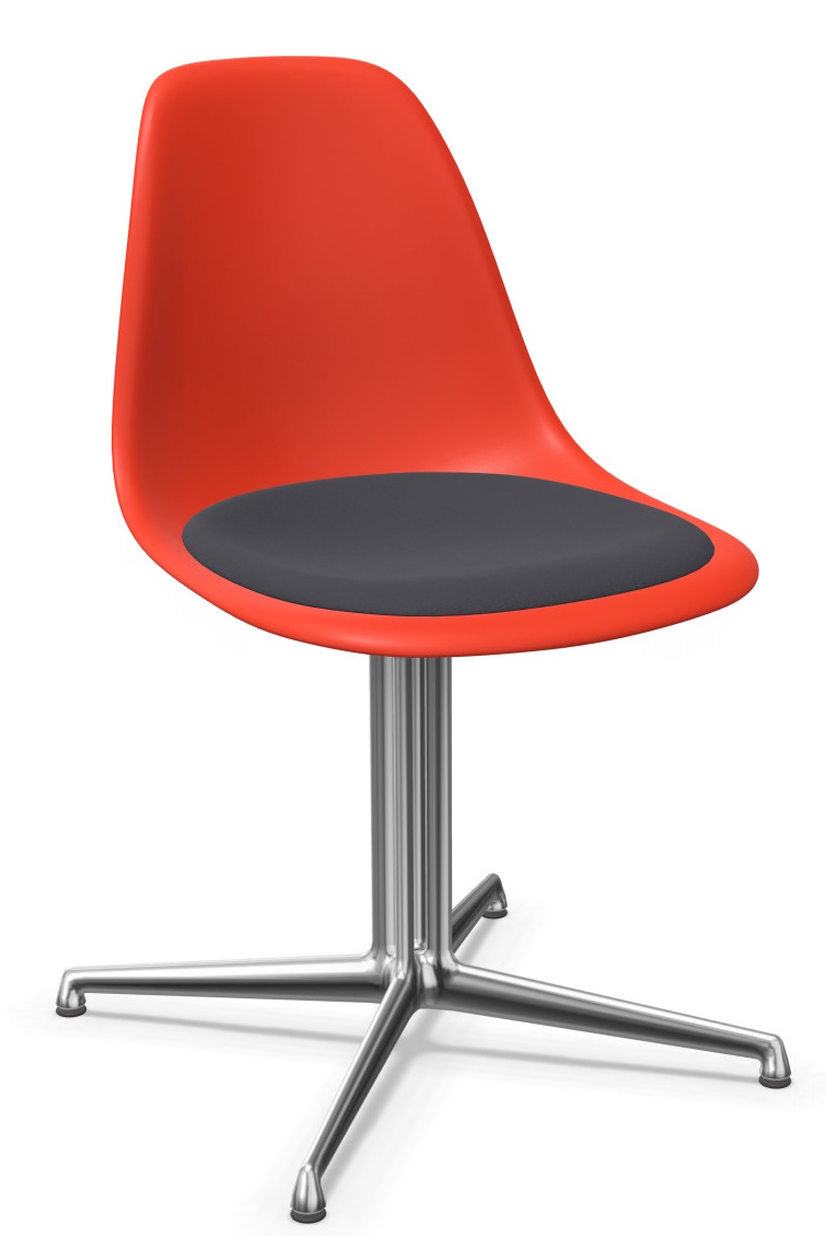 Eames Plastic Side Chair DSL RE Chair with seat cushion Vitra