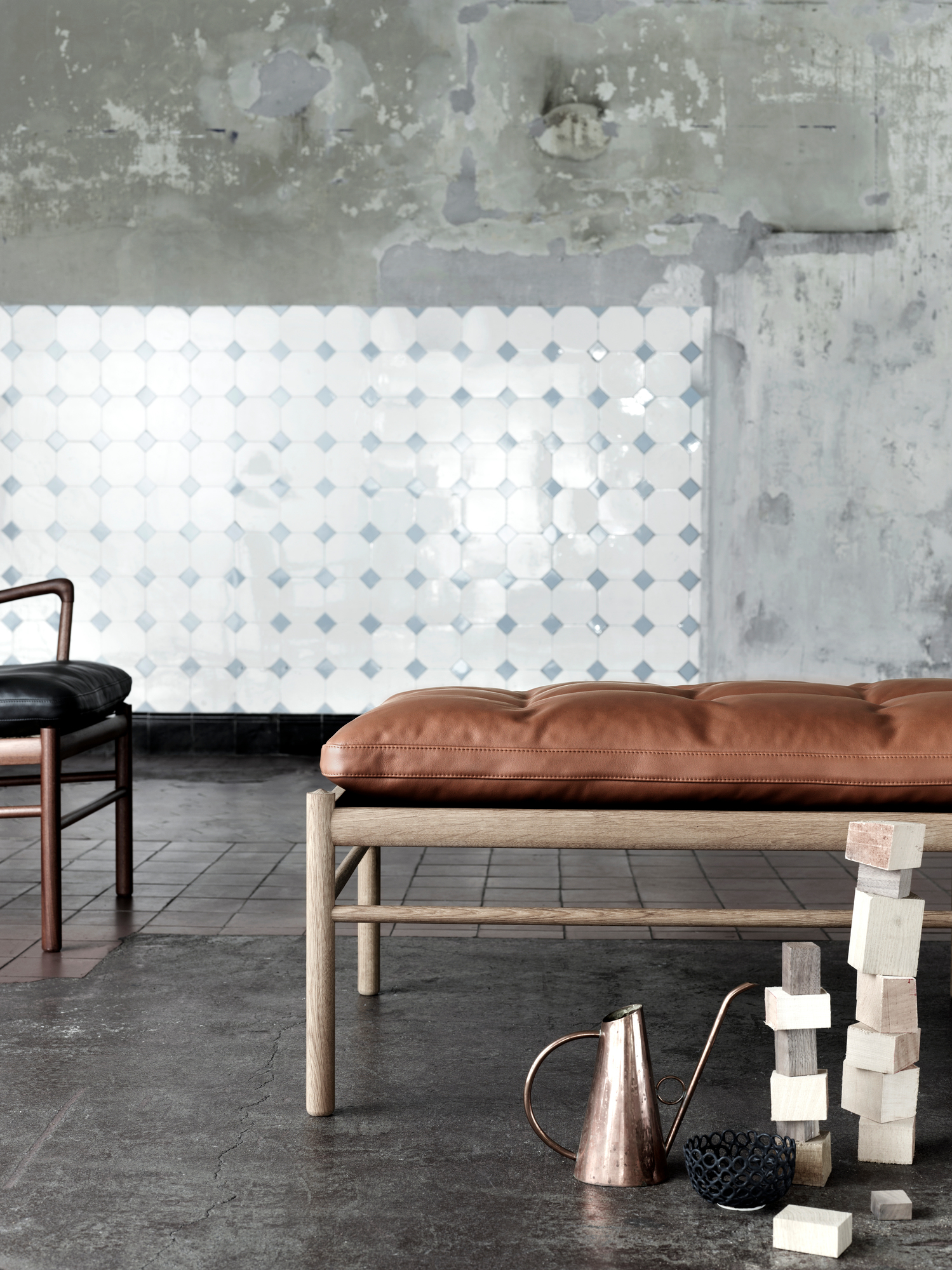 OW150 Daybed Carl Hansen &amp; Søn Leather brown Sif 95