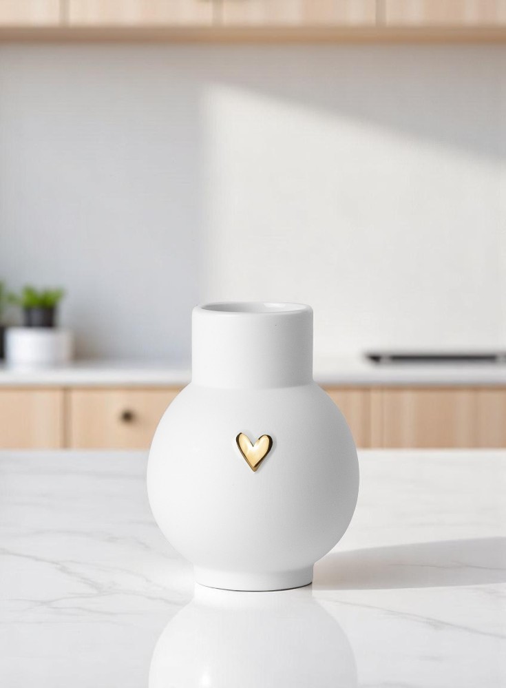 Lovely mini ball vase heart gold wheels