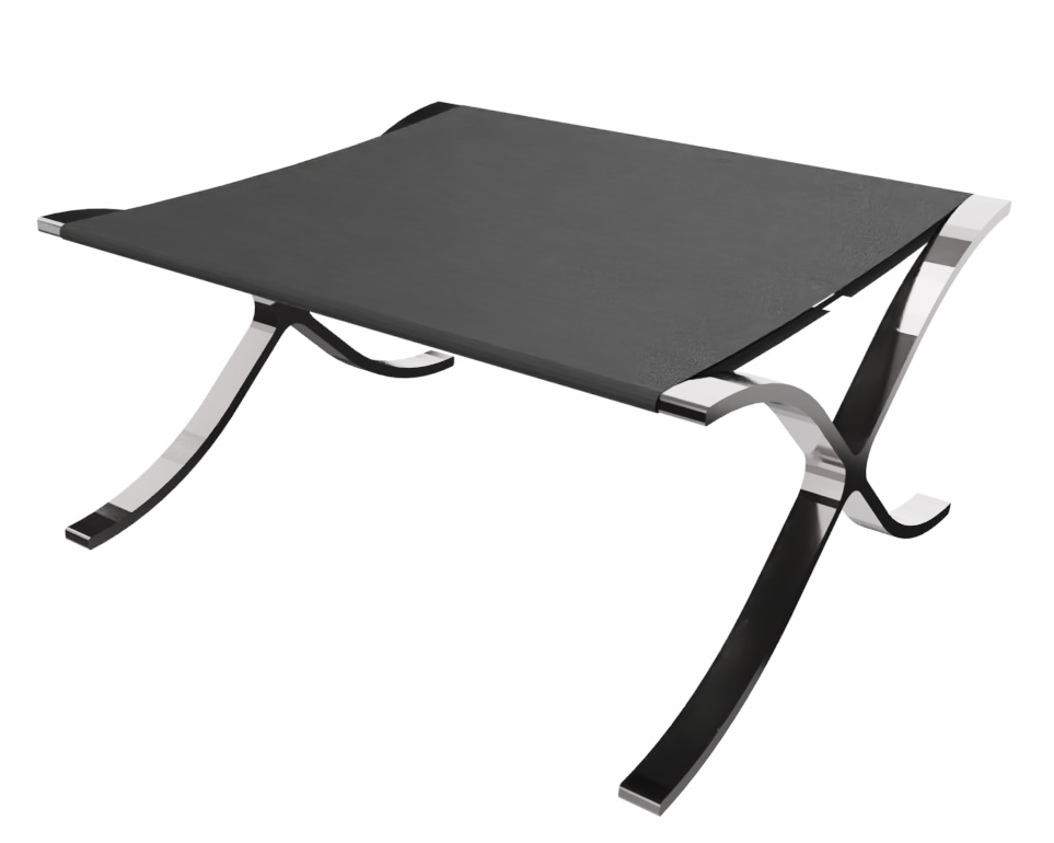 Barcelona Stool / Stool Relax with black cowhide Knoll International 