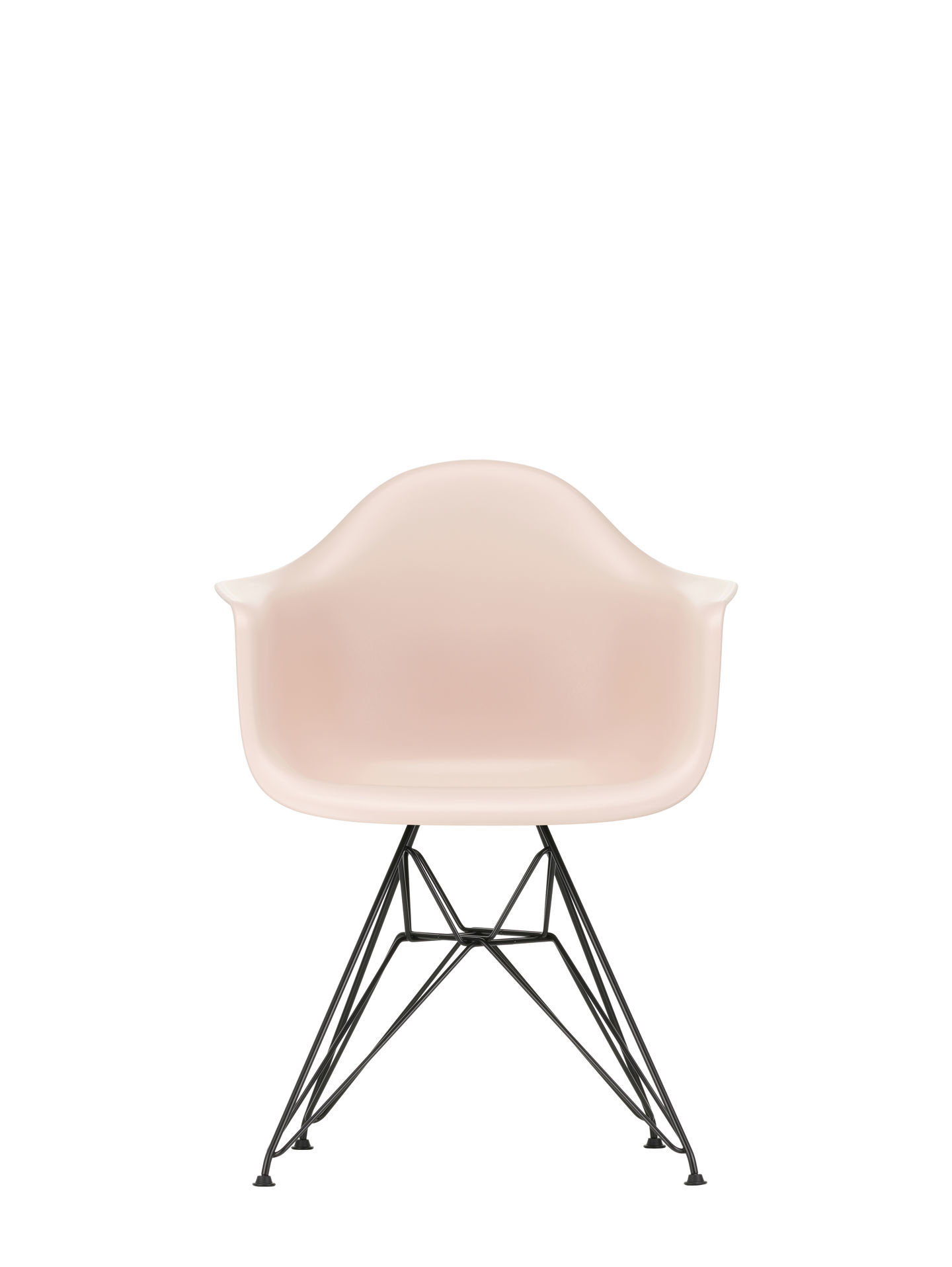 Eames Plastic Arm Chair DAR Stuhl in Kieselstein mit verchromtem Gestell von Vitra.