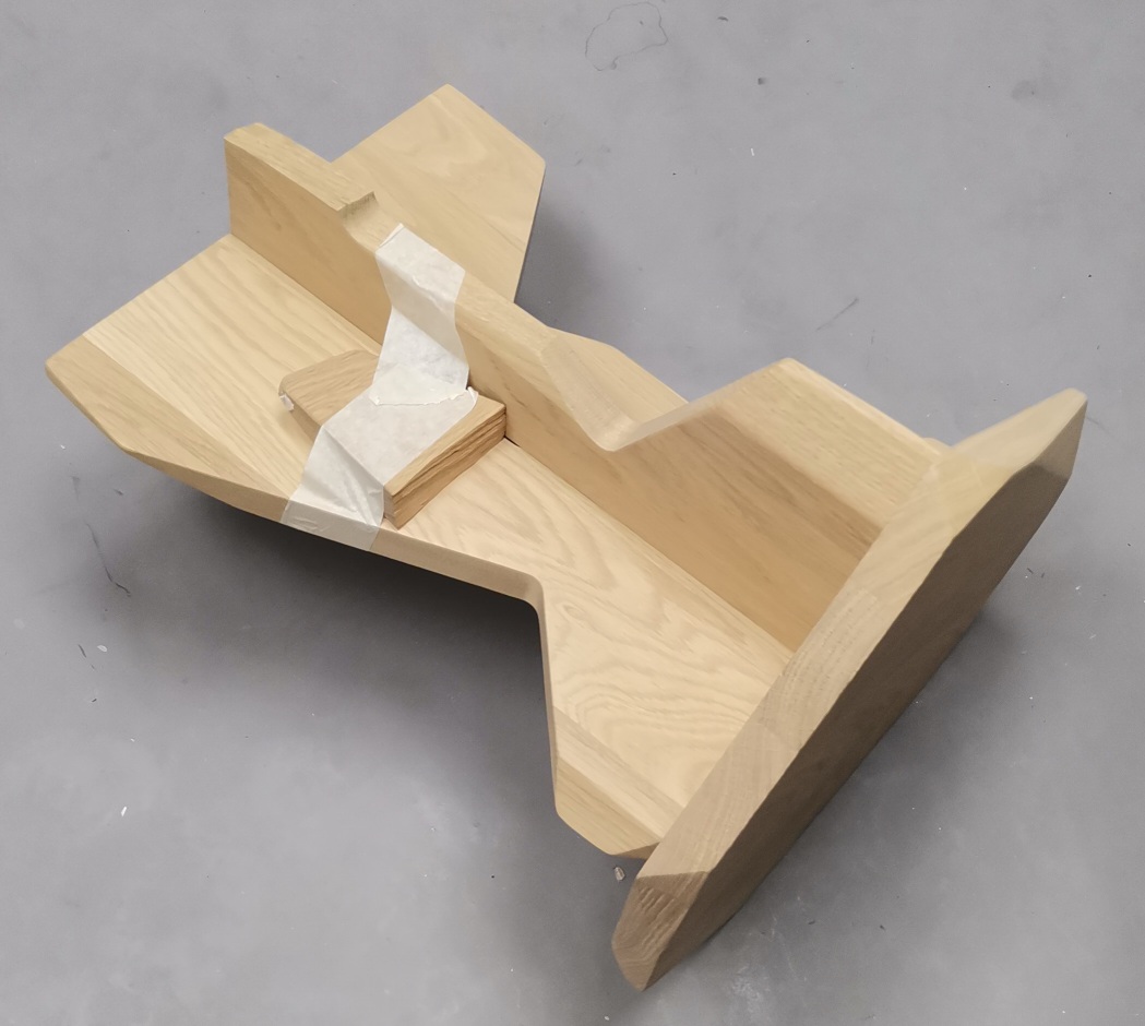 Rock stool OAK GROWN WITH WHITE PIGMENTED Out IMPERFECT ITEMS