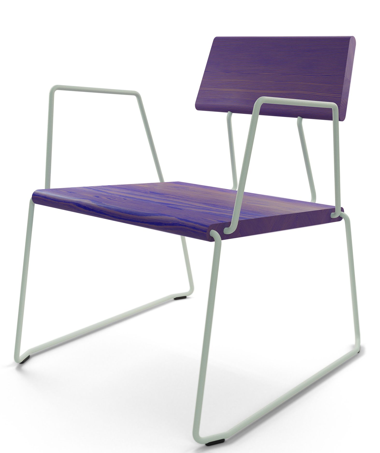 D:008 Lounge Chair with Armrests Ultraviolet Fuchs & Habicht
