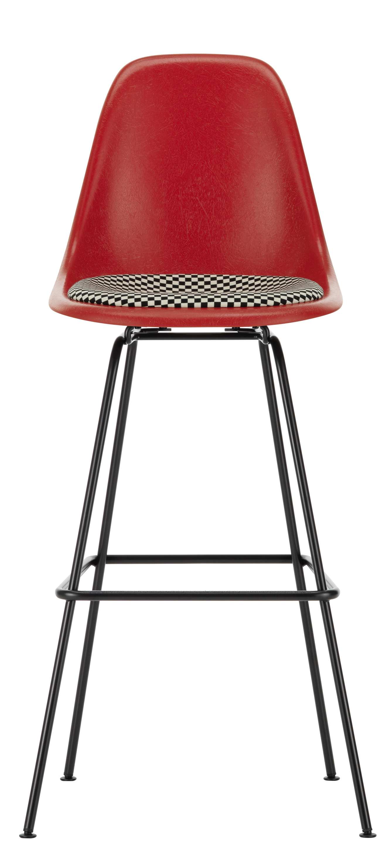 Eames Fibreglass Bar Stool High Bar stool with seat cushion Vitra 