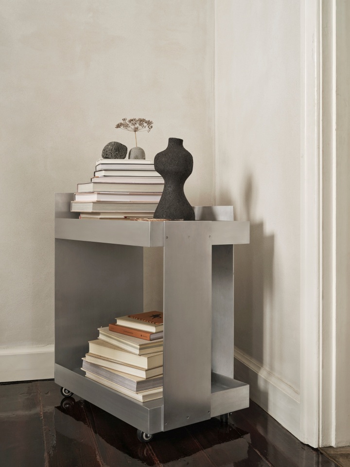Storage trolley Aluminium serving trolley Ferm Living