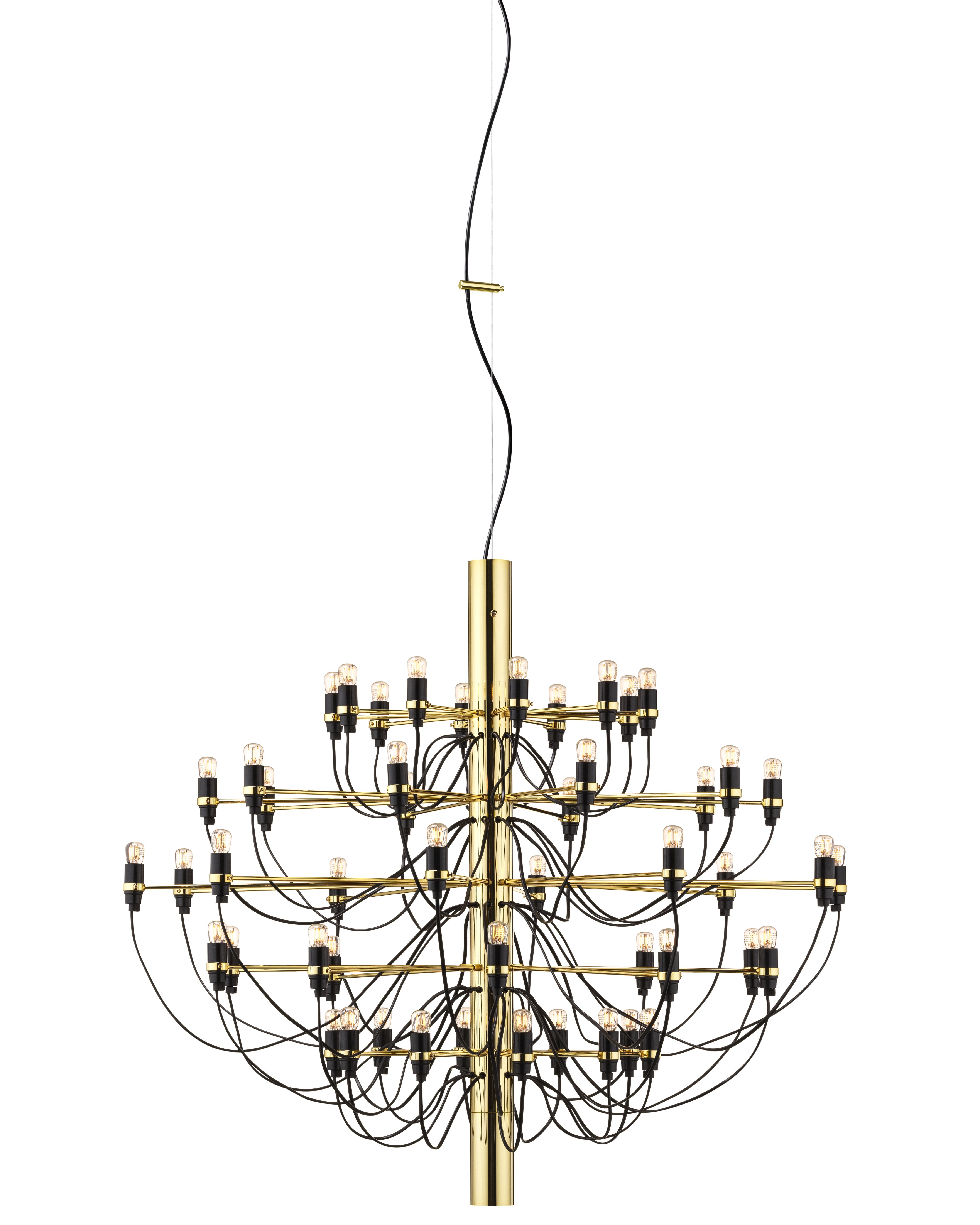 2097/50 Chandelier brass with clear bulbs Flos