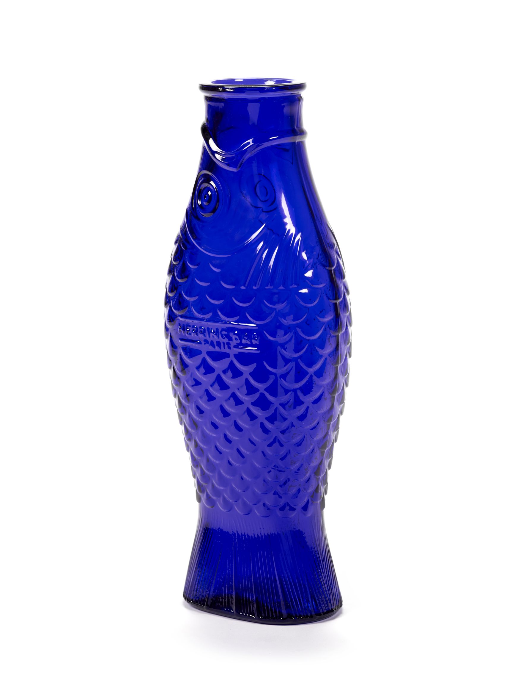Fles Bottle Fish cobalt blue Serax