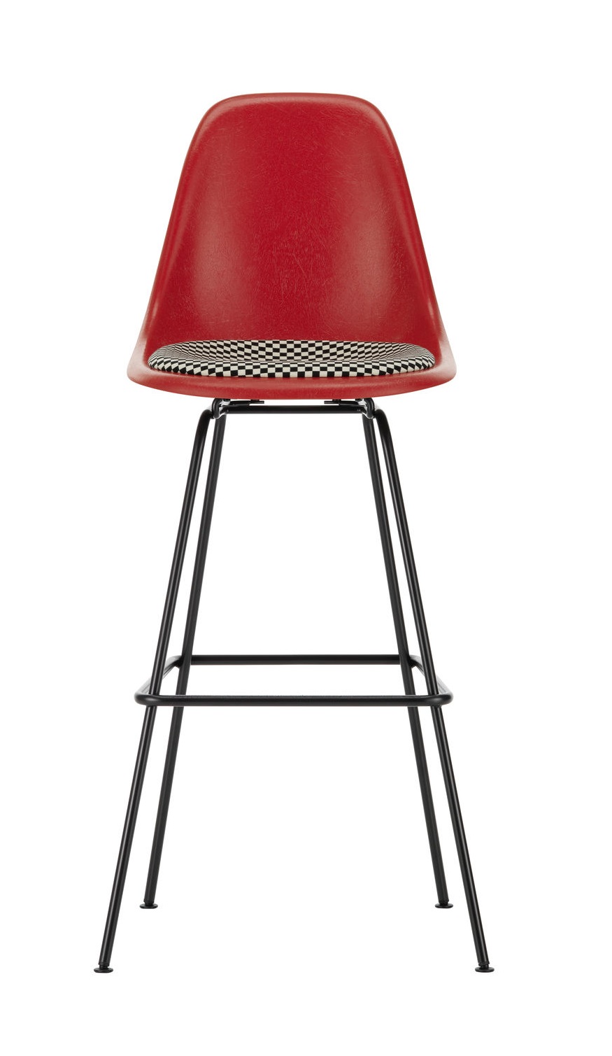 Eames Fibreglass Bar Stool High Bar stool with seat cushion Vitra 