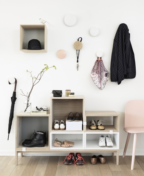  The Dots Large Wood WHITE Coat Hook Muuto SINGLE PIECE