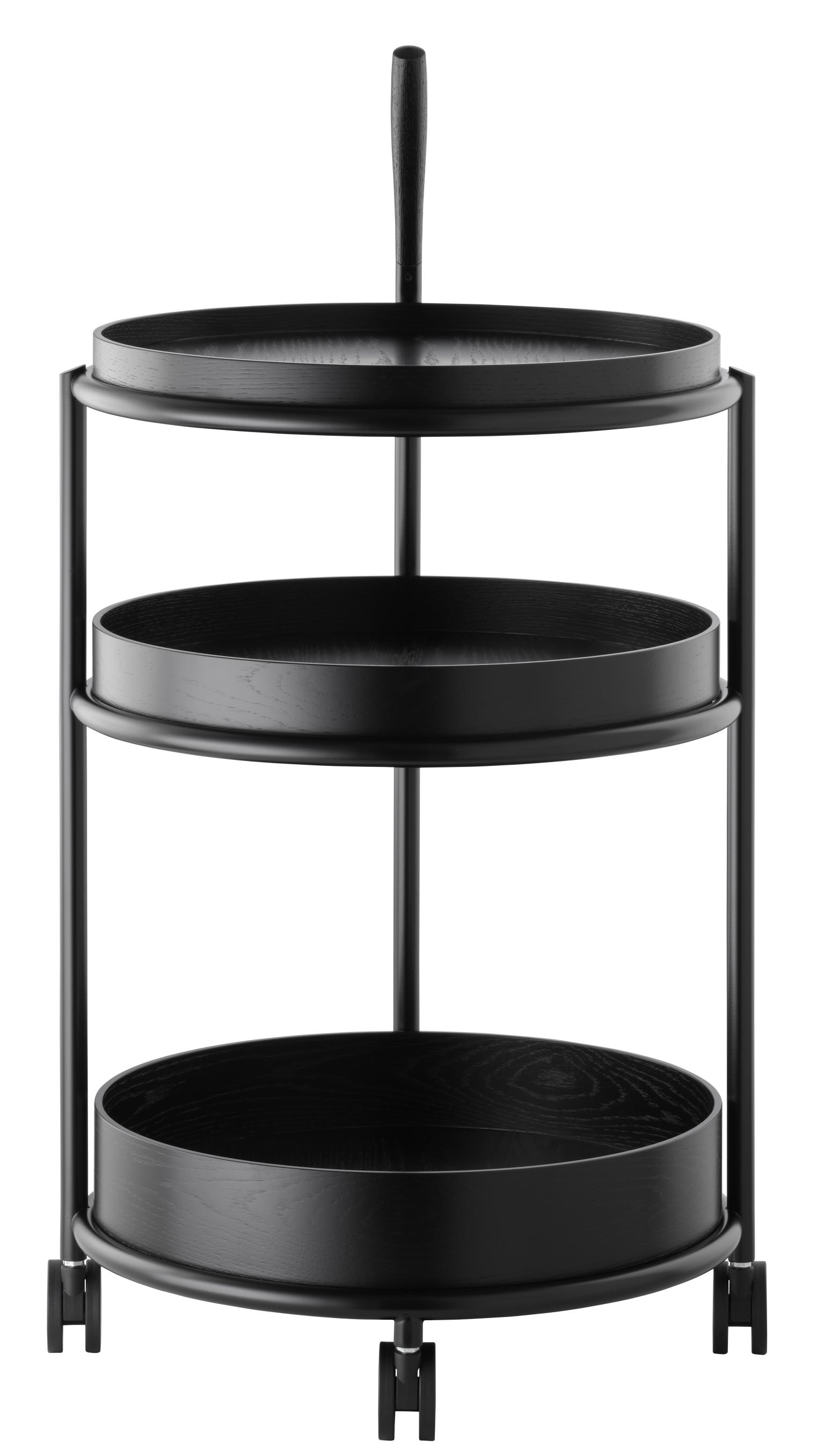 K6 Trolley Serving trolley Tecta oak black lacquered - steel tube black lacquered