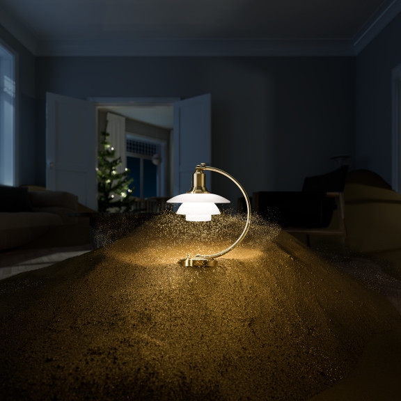PH 2/2 Luna Table Lamp Brass / Opal Glass Louis Poulsen LIMITED EDITION